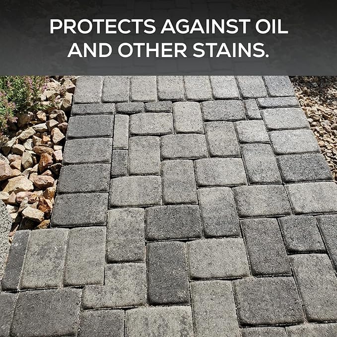 DOMINATOR LG+ Clear Acrylic Sealer 2.5 Gal | Low Gloss Paver Sealer | Wet Look, Color Enhancing | Professional Grade | Concrete Pavers and Decorative Concrete | Fast Dry | Driveway, Patio and More