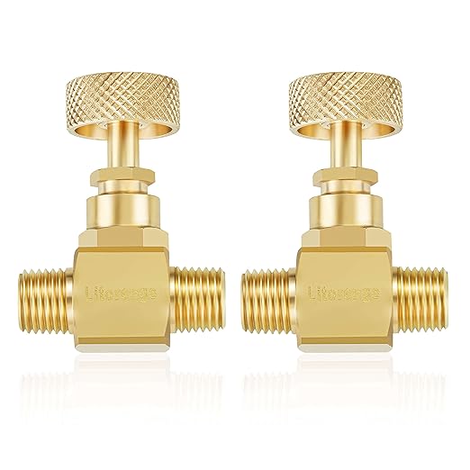 2 Pack Heavy Duty Brass Replacement Control Needle Valve 1/4" Male NPT X 1/4" Male NPT Connection