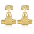 2 Pack Heavy Duty Brass Replacement Control Needle Valve 1/4" Male NPT X 1/4" Male NPT Connection