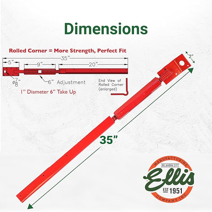 Ellis Manufacturing Company Concrete Wall & Column Brace with Bent Plate - Concrete Form Support - Adjustable Turnbuckle Tensioner for Wall Bracing, Beam Alignment, & Concrete Forms