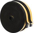 ToLanbbt Black Door Window Weather Stripping Self Adhesive Foam Tape High Density Foam Sealing Strip Window Insulation Weatherproof Gasket Tape 1/2" Wide X 1/4" Thick, 13 Ft X 2 Rolls, Total 26 Feet