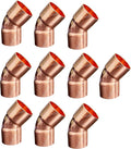 EZ-FLUID Plumbing 3/4" C X C Copper 45 Degree Elbow,LF Short Turn Pressure Copper Fittings with Sweat Solder Connection for Residential,Commercial. (10 Packs)