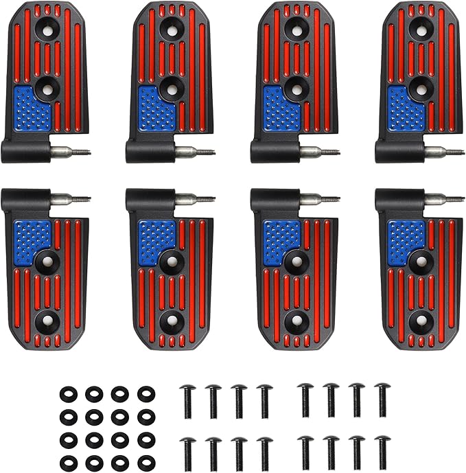 JL Door Hinges for Jeep, Replacement Original Factory Door Hinge Sleeve for 2018-2025 Jeep Wrangler JL JLU Sports Sahara Rubicon Gladiator JT Accessories 4 Door, Aluminum,8 Pcs, Black Color