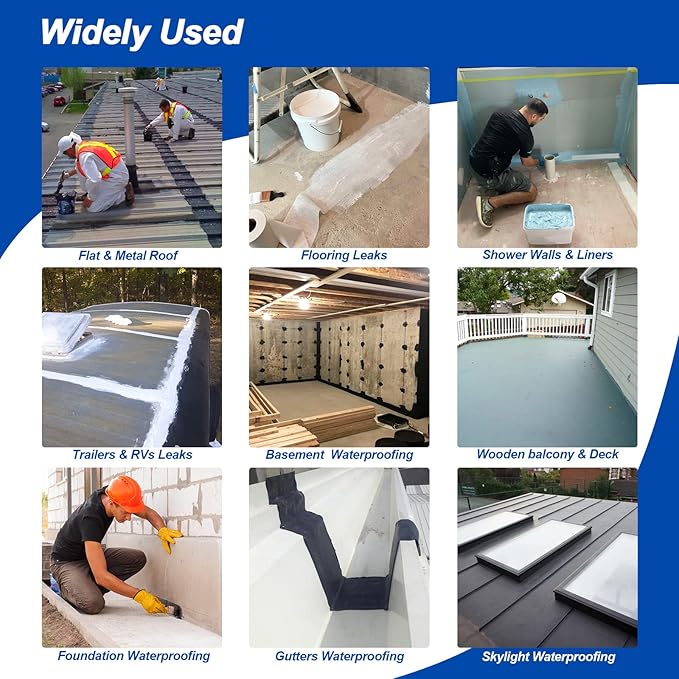 3.3 Ft x 66 Ft Waterproofing Membrane Fabric, Reinforcing Anti Fracture Geo Textile Mesh Drywall Tape, Liquid Waterproof Membranes Roof Tape for Shower Wall, Seams, Joints