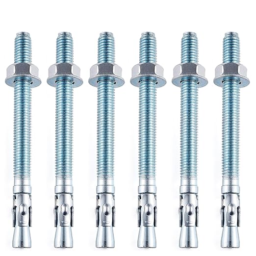 10 Pcs 1/2" x2-3/4 Wedge Anchors Zinc Coated for Heavy Duty Concrete Wall Anchor Cement Wall Base Bracket