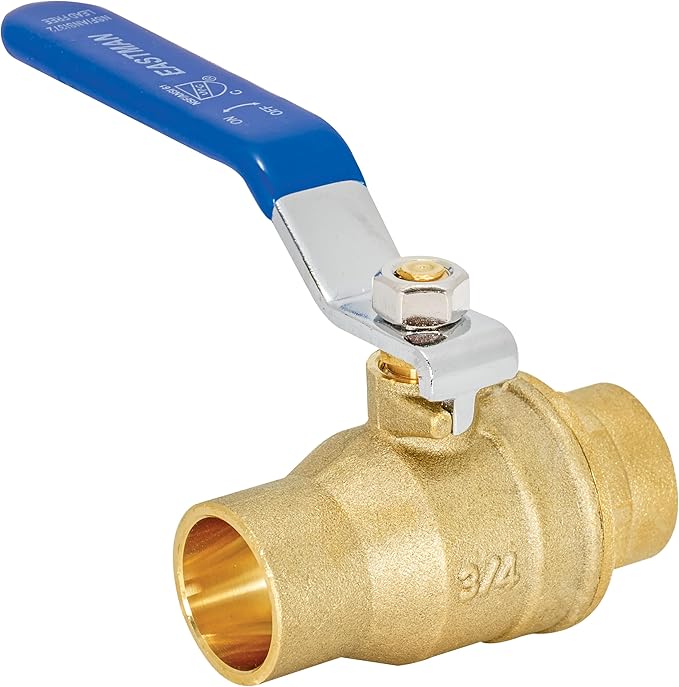 Eastman Heavy Duty Full Port Brass Ball Valve, 3/4 in Sweat x 3/4 in Sweat Connection, 20063LF