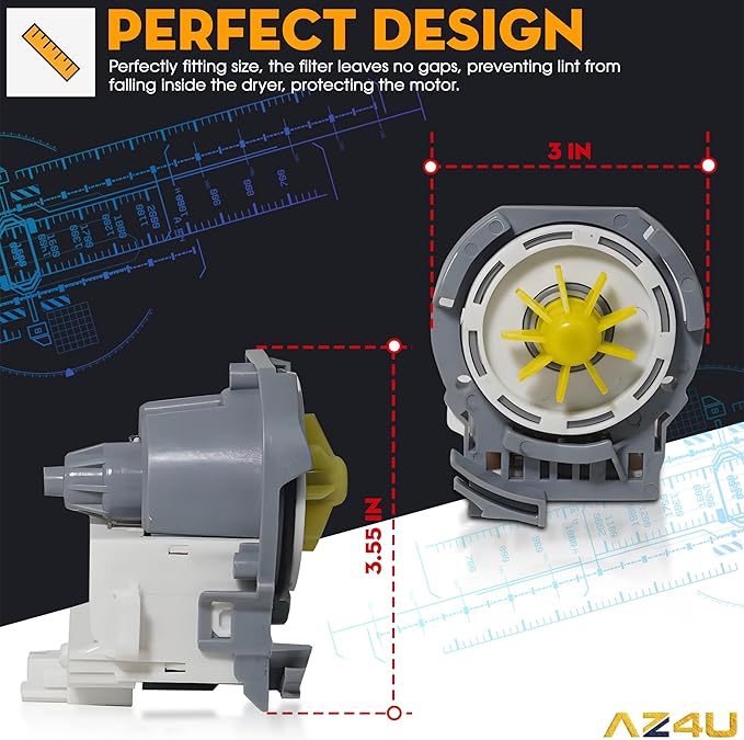 AZ4U W10348269 W10724439 W10876537 Drain Pump for Whirlpool Dishwasher Motor Replaces 8558995 W10158351 W10084573 8565839 661662 For Whirlpool Dishwasher Drain Pump, KitchenAid, Maytag Kenmore Amana