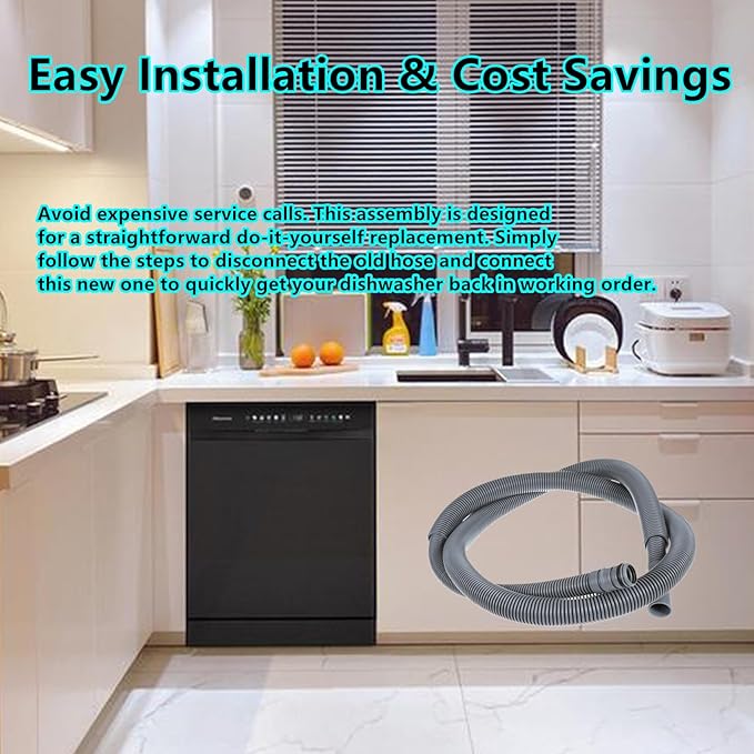 AEM74333104 Drain Hose Assembly Replacement for LG Kenmore Dishwasher Drain Hose Compatible with LDT5665ST AP7034217 PS16621806 LDF5545ST LDT7797ST LDF5545SS LDFN3432T LDFN343LS LDFN4542S LDP6810BD