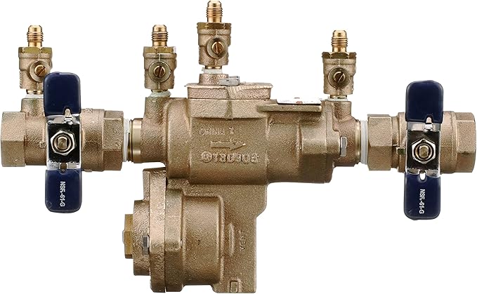 Febco LF860 Series 3/4" Lead-Free Bronze Reduced Pressure Zone Backflow Preventer Assembly, Quarter Turn Shutoff, Small Diameter, Spring-Loaded Check Valves, Water Line and Irrigation System