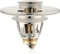 Universal Bathroom Sink Stopper - Bounce Wash Basin Drain Filter, Brushed Nickel Pop Up Drain Stopper, Bullet Core Push Type Sink Stopper, Sink Drain Plug with Anti-Clogging Strainer, for 1.1-1.5 inch