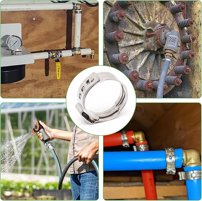 Stainless Steel 304 Pex Crimp Ring Clamp, Hose Pex Fitting Clamps (3/4 Inch, 50pcs)
