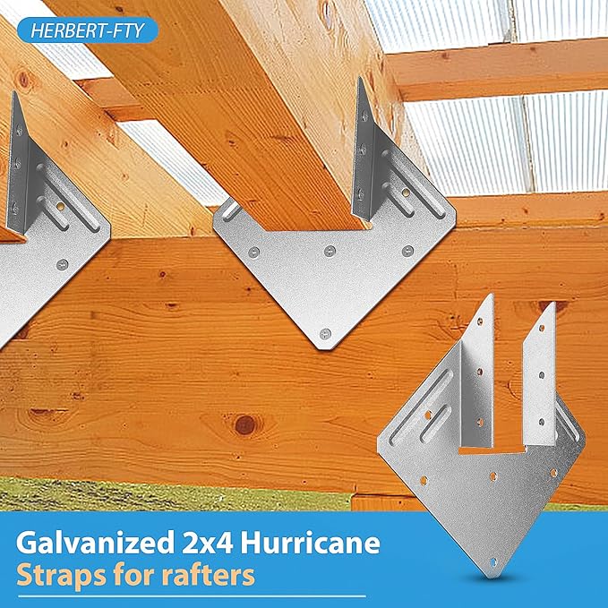 20 Pack Hurricane Tie,18-Gauge Hurricane Straps，Hot Dip Strong Galvanized Joist Hangers ,Rafter tie Brackets for Roofing Trusses Wood Timber,Seismic Bracket,Hurricane Clips