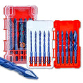 Masonry Drill Bits Set, Drill bits for Tile, Brick, Plastic, Cement, Wood, Glass & Soft Metal, 10Pcs Crooked Head Eccentric Drill Bit Set, Size 5/32",3/16",1/4" x5,5/16",3/8",1/2", Concrete Drill Bit