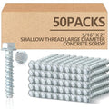 Tandefio 50 Pack 5/16" x 2" Concrete Screw Anchor Galvanized Large Diameter Heavy Duty Plated Concrete Anchors for Masonry Brick Anchoring Block Decking Framing Hex Drive