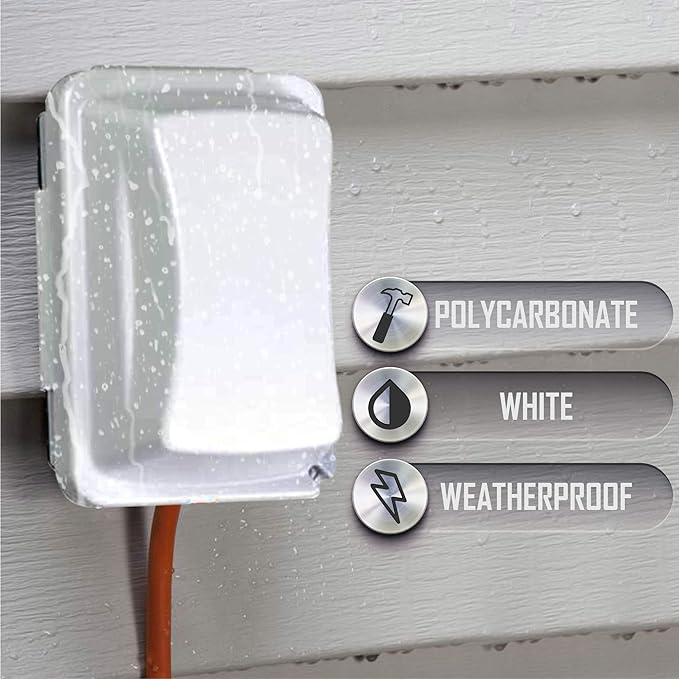 TayMac MM410W Single-Gang Horizontal/Vertical Mount Weatherproof In-Use Cover, 16 in 1, 2.75 in, White