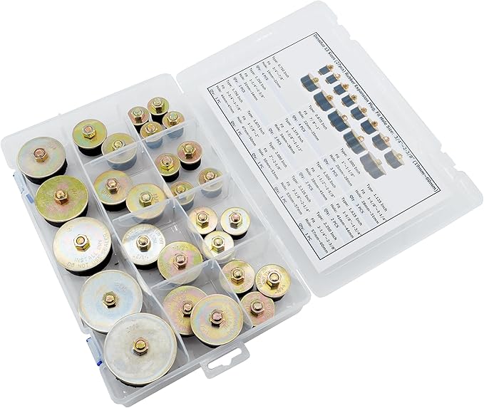 13 Sizes (27pcs) Rubber Expansion Plug, Automotive Rubber Freeze Plug Fit Hole Size: 3/4"~2-3/8" (19mm~60mm)