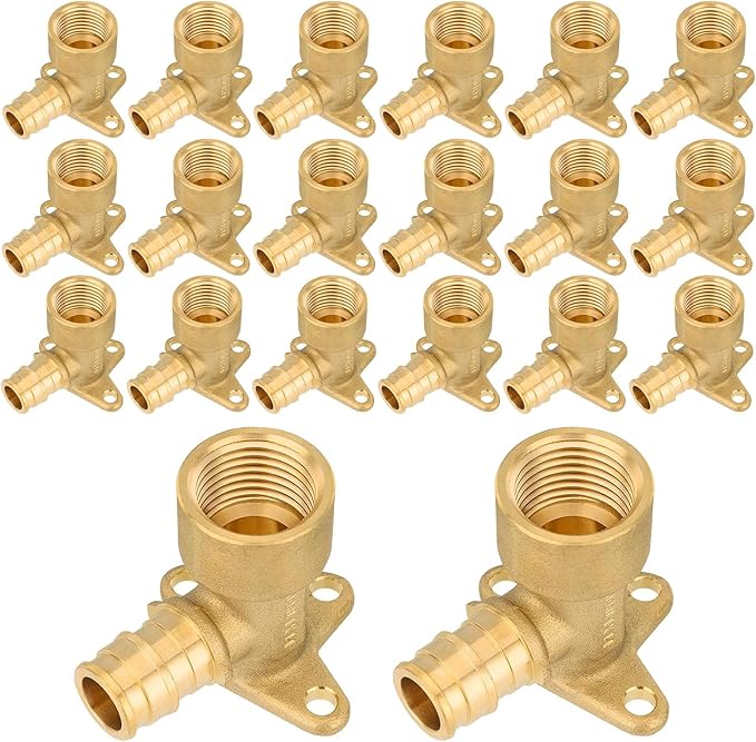 (20-Pack) Seelink PEX-A Expansion Fittings, PEX-A 1/2" x 1/2" Female NPT Drop Ear Elbow, Brass Expansion Pipe Fittings, ASTM F1960