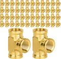 50-PCs HeSun Brass Pipe Fitting, 3/8" x 3/8" x 3/8" NPT Female Thread Tee