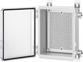 Junction Box, IP67 Waterproof Plastic Enclosure for Electrical Project, Hinged Transparent Cover, Includes Mounting Plate and Wall Bracket 220×170×110mm (8.6"×6.7"×4.3" TC)