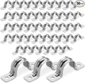 OhLectric Pipe Support Strap - Steel Pipe Strap with 2 Holes - Heavy-Duty 2 Inch U Bracket - Zinc Coated Tension Tube Clip - Pipe Clamp for EMT Conduits – (50 Pack)