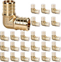 PEX Fittings 3/4 Inch, 24PCS Elbow Lead-Free Brass Connectors for PEX B Pipe, NSF UPC Certified, ASTM F1807, Compatible with Crimp/Clamp Rings (Hot/Cold Water, Hydronic Heating)
