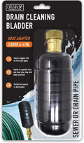 DrainX Hydro Pressure Drain Cleaning Bladder - Fits 4" to 6" Drain Pipes - Unclogs Stubborn Blockages in Bathroom Sinks, Shower Drains, Bathtubs, Plumbing Pipes