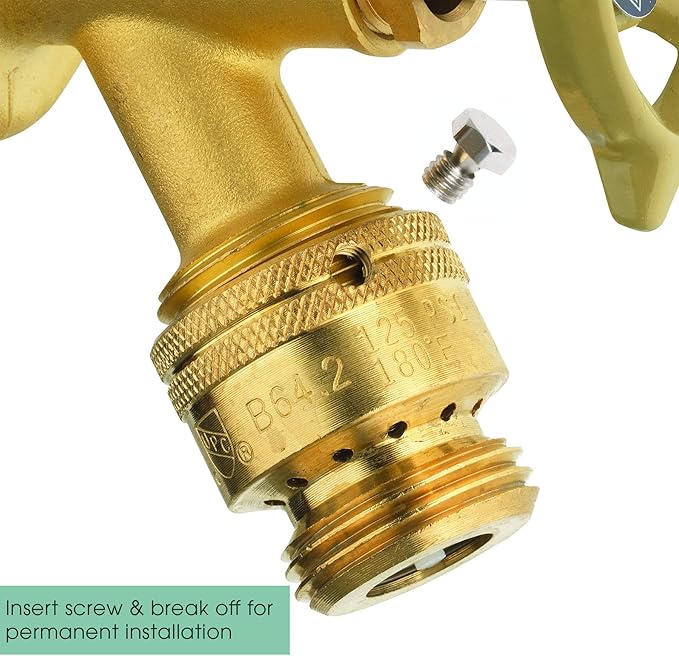 Homewerks VACBFPZ4B 0.75 in. Brass Male Hose Thread Vacuum Breaker