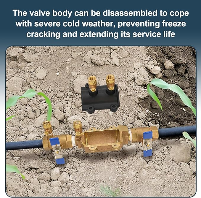 34-350 3/4" 350 Double Check Backflow Preventer,Double Check Valve Assembly,Modular Design, Prevent Backpressure and Backsiphonage