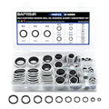 165PCS Bonded Sealing Washers, NBR Metric Zinc-Plated Steel Self-Centred Sealing Rubber Washers, Automotive Seal Gasket Crush O-Ring Assortment Kit Set M6 to M24