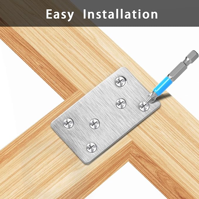 8 Pcs Mending Plate, 3.15 x 1.5 inch Stainless Steel Flat Plates with Holes, Straight Metal Mounting Braces Brackets Kit for Furniture, Wood Joint Connector (Silver, 3.15 inch)