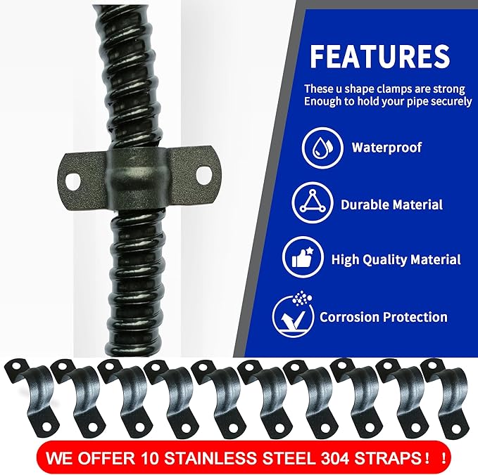 (1/2" Dia * 50 Feet) Yariwiz Black Special Extra Flexible Electrical Conduit Liquid Tight PVC Conduit Kit with 5 PCS Coupling, 3 PCS Elbow and 10 PCS Strap, Sealtight Seal Flex Liquidtight Wire