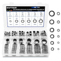 380 PCS Metric Bonded Sealing Washers, NBR Zinc-Plated Steel Self-Centred Sealing Rubber Washers, Automotive Seal Gasket Crush Washers Assortment Kit Set, Includes Sizes of M6-M30