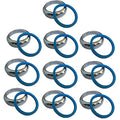 EZ-Fluid 1-1/4" Universal Brass Slip Joint Nut and Blue Heavy Duty Washer Gasket,Chrome for Under Sink Lavatory Kitchen Sink Tubular (10)