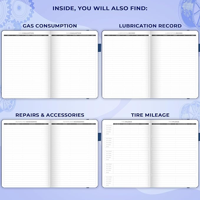 Clever Fox Auto Mileage Log Book – Vehicle Logbook with Mileage, Expense, Gas Consumption & Lubrication Trackers – Driving Logger for Car Records – A5 Size, 1,674 Mileage Entries (Dark Blue)
