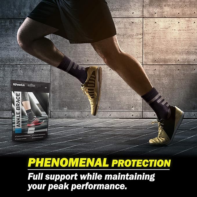 POWERLIX Legs Orthopedic Brace Compression Support Sleeve (Pair) for Swelling, Sprain, Plantar Fasciitis, Arthritis, Tendinitis