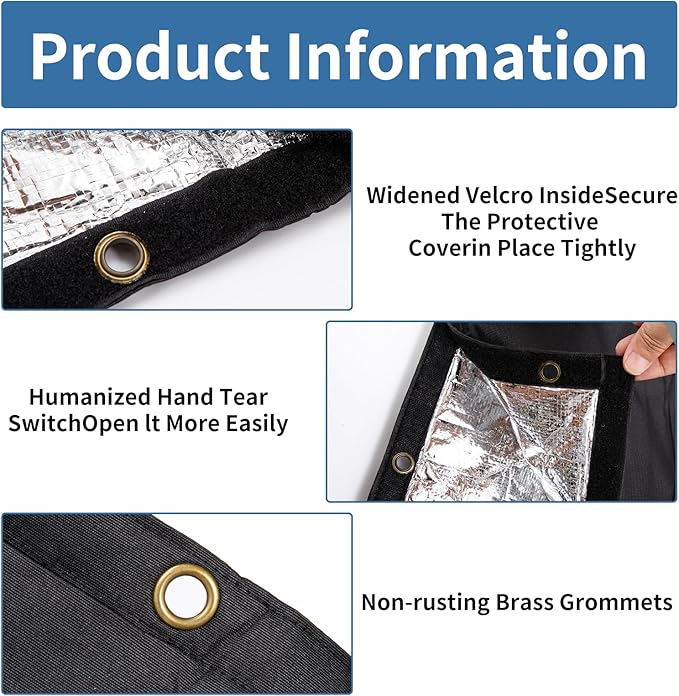 Insulated Backflow Preventer Pouch - Outdoor Pipe Insulation for Winter, Well Pump & Sprinkler Valve Protection (Black 30" W×26" H)