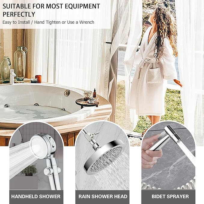 [2 Pack] Shower Head Shut Off Valve,304 Stainless Steel Mini Ball Valve NPT Thread(1/2"),Shower Head Flow Control Valve
