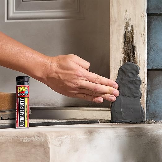 Flex Seal Epoxy, Ultimate Putty, Multi-Purpose, Durable, Permanent, Watertight, Long-Lasting Bond, for Automotive, Marine, Plumbing, Home, & Tool Repairs, Cures Dark Gray, 2 oz Putty Stick