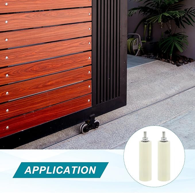 PATIKIL 5.9" x 2" Slide Gate Guide Roller, 2Set Adjustable Nylon Rollers for Sliding Rolling Gate of Balconies Bedrooms Bathrooms Shops Industry, White