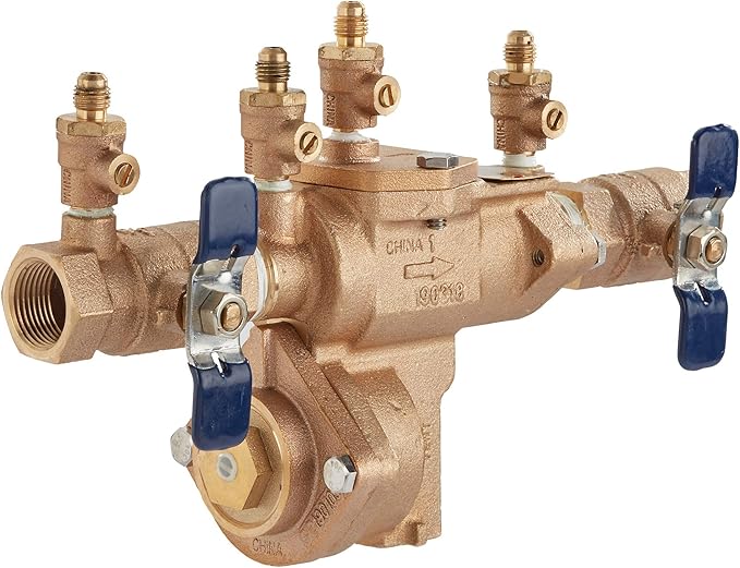 Febco LF860 Series 3/4" Lead-Free Bronze Reduced Pressure Zone Backflow Preventer Assembly, Quarter Turn Shutoff, Small Diameter, Spring-Loaded Check Valves, Water Line and Irrigation System