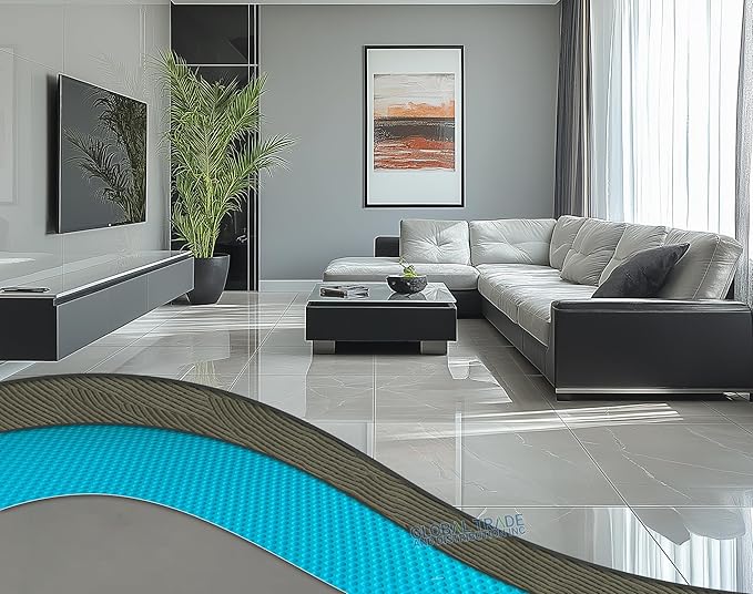 Uncoupling Waterproofing Membrane Roll, 323 Sq Ft (3.3 Ft x 98.5 Ft), 1/8'' Anti-Fracture Mat, Crack Isolation Flooring Underlayment for Bathroom Floor Tile, Subfloor