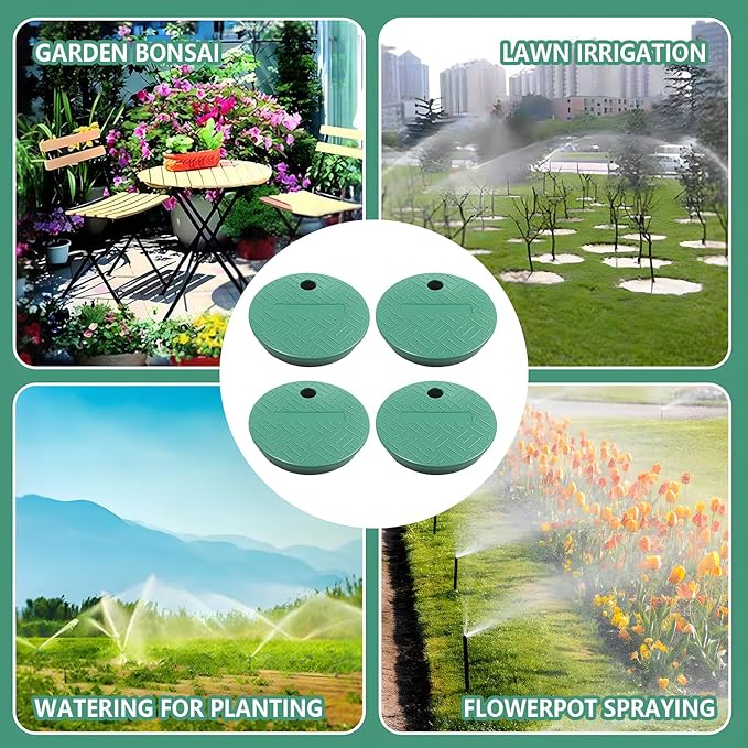 4PCS Green Sprinkler Valve Cover,Sprinkler Valve Box Lid,Id 5.5" Od 6",Outdoor Irrigation Replacement Covers for Irrigation Valve Box Protection,Suitable for Public Green Areas and Gardening Scenes