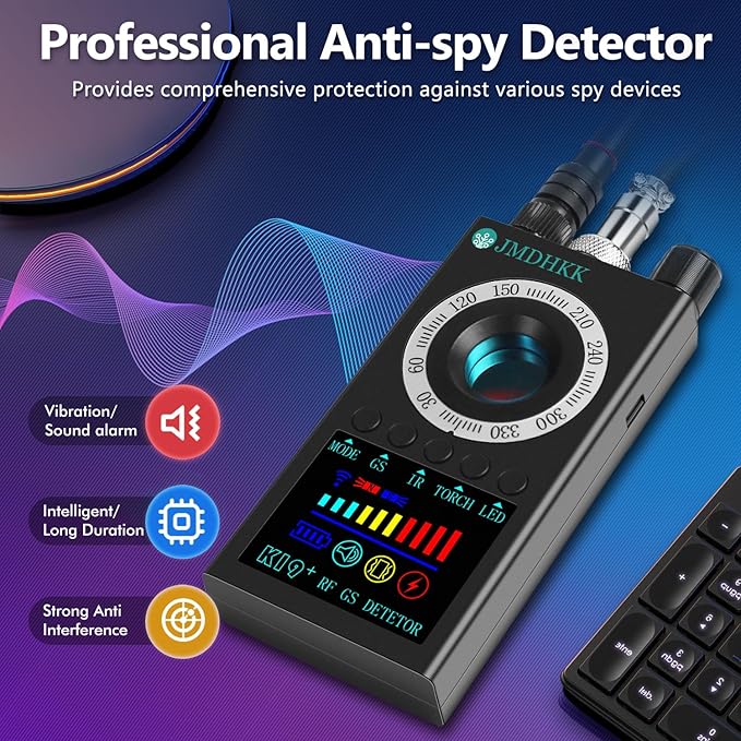 JMDHKK K19 Hidden Camera Detector, Bug Detector, Signal Detector, Spy Camera Finder for Travel, Hotel, Office, and Personal Privacy Protection(Gray)