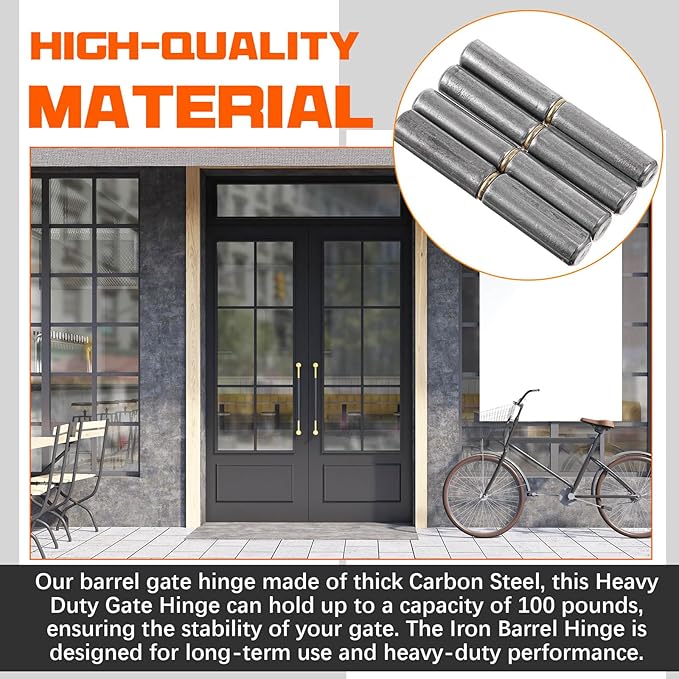 30 Pack 2-1/2" x 3/8" Weld on Bullet Hinges BBQ Smoker Weldable Barrel Hinges Heavy Duty Carbon Steel Detachable Gate Door Fittings for Swing Door Trailer Ramp