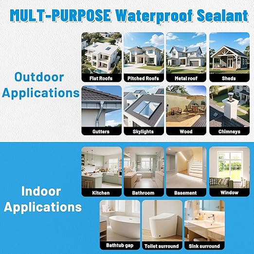 Liquid Waterproof Sealant, Invisible Water Proof Agent, Anti-Leakage Repairing Transparent Waterproof Coating, Indoor and Outdoor Water-Based Waterproofing Glue 1L