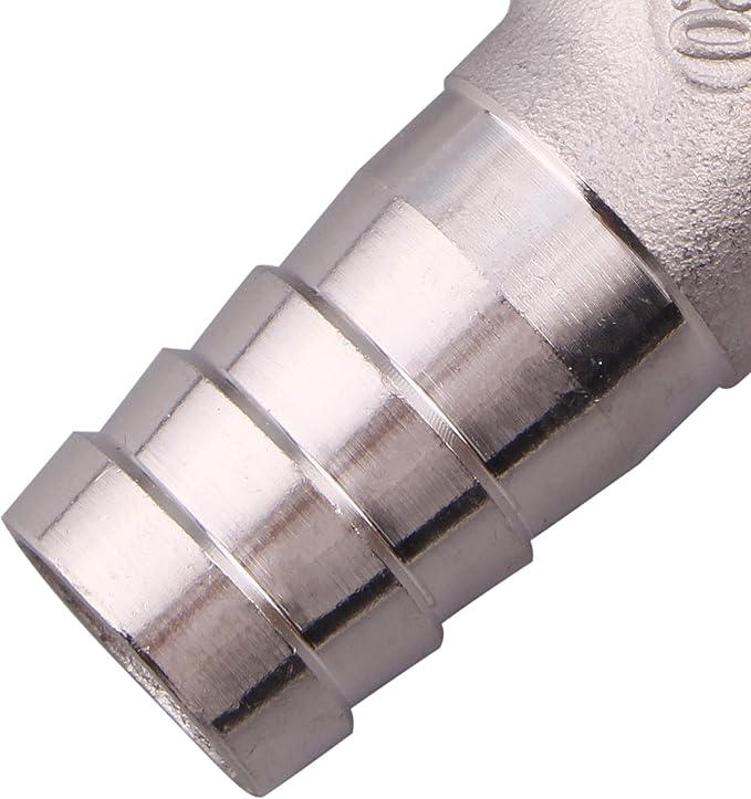 DERNORD 3/4" Hose Barb x 3/4" Male NPT Stainless Steel 90 Degree Elbow- Home Brew Pipe Fitting