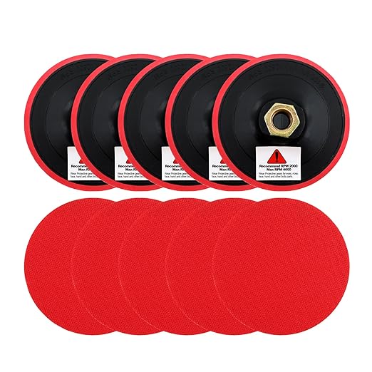SHDIATOOL 4-Inch Backer Pad Backing pad of Foam Plastic Body with 5/8-Inch-11 Thread for Diamond Polishing Pads Pack of 10