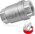 Boltigen 1-1/2 inch Spring Check Valve, 304 Stainless Steel CF8 Non Return One Way Horizontal Check Valve, Vertical Inline Water Check Valve for Well, Pump, Tank, Backflow Prevention, WOG 1000