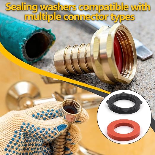 160 Pieces Hose Bib Washer & Faucet Washers Assorted Kit (14 Sizes) - Includes Hose Gaskets, Flat & Beveled Rubber Washers, Brass Bibb Screws for Outdoor Spigot, Garden Valve, Leak Plumbes