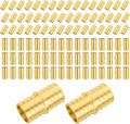 100-Pack PEX Fittings Niikappu 1"x1" Pex Straight Coupling, Brass Crimp Pipe Fittings for PEX Pipes, ASTM F1807